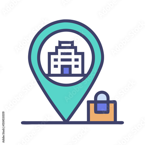 Location Marker with Heart Icon - Romantic Place and Favorite Location Symbol