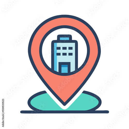 Location Marker with Heart Icon - Romantic Place and Favorite Location Symbol