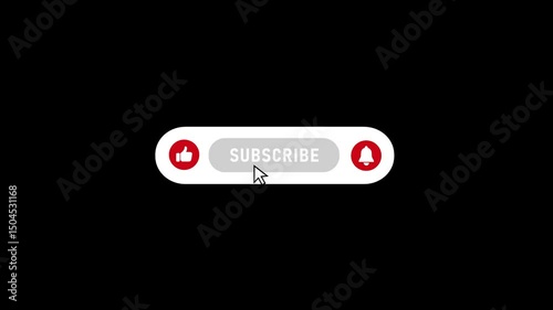 YouTube Style Subscribe Button with Like and Bell Icon