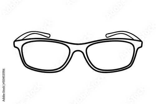 Simple line drawing of modern eyeglasses fashion accessory