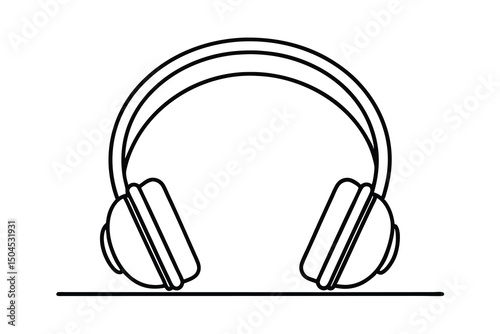 Simple line drawing headphones music audio listening device