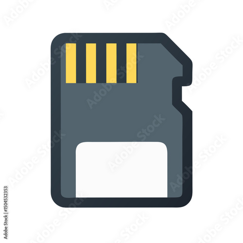 Micro SD Card Icon Representing Compact Storage
