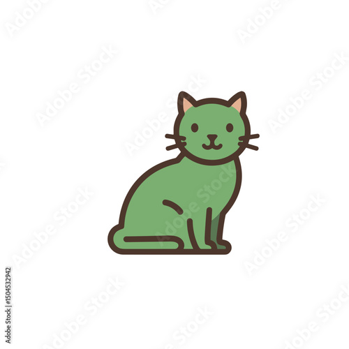 Sitting cat icon for pet care apps and animal-related websites