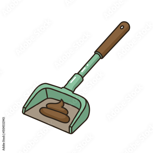 Pet poop scoop icon for hygiene tools and waste removal products