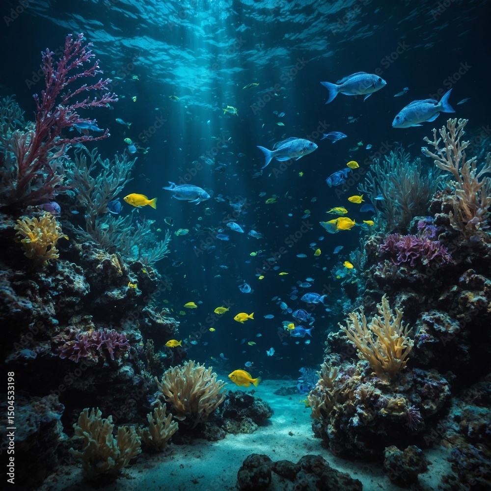 Fototapeta premium coral reef with fish