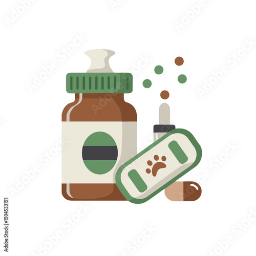 Pet medicine icon for veterinary supplies and animal health products