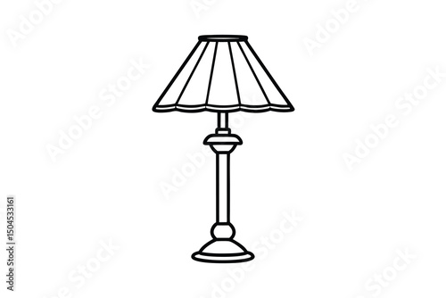 Elegant table lamp line art illustration home decor