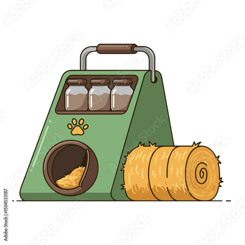 Hay feeder icon for small pet supplies and farm animal care
