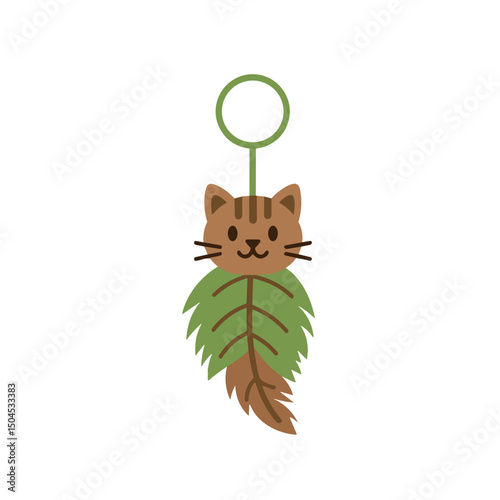 Cat feather toy icon for interactive pet products and feline care