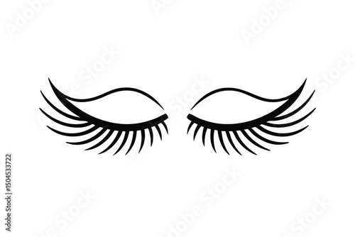 Long beautiful eyelashes closed eyes makeup beauty icon