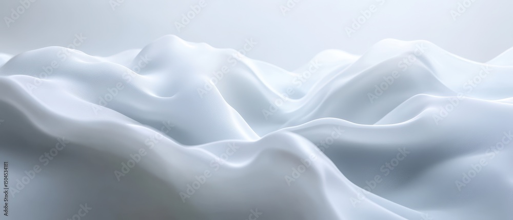 Obraz premium Abstract flowing curves in minimalistic white design