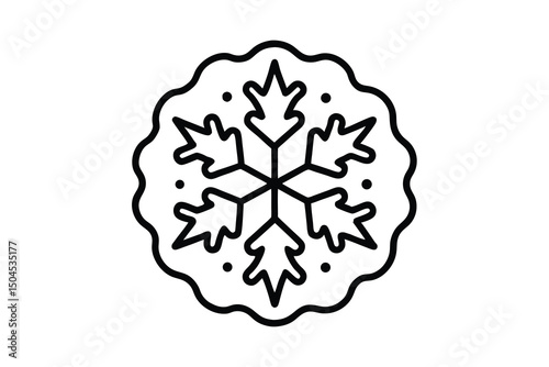 Ornate snowflake design winter holiday season festive