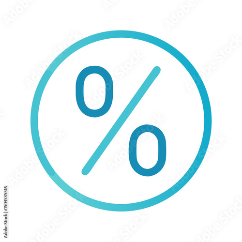 Percentage Symbol Icon – Discount, Finance, and Statistical Value Illustration
