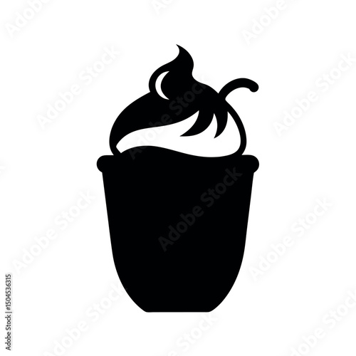 Eggnog Holiday Drink Food Black Vector Silhouette
