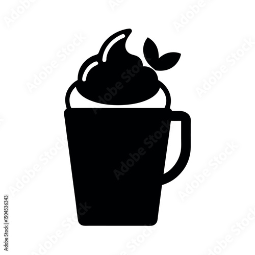 Eggnog Creamy Drink Silhouette Vector Icon