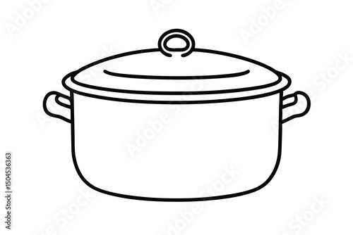 Simple line drawing of a covered stock pot cooking utensil