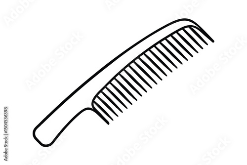 Simple line drawing of a hair comb for styling hair care