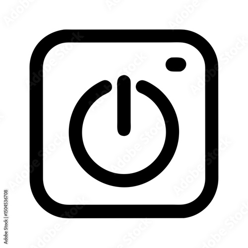Power Button Icon Representing On-Off Control, Device Activation, and Energy Toggle