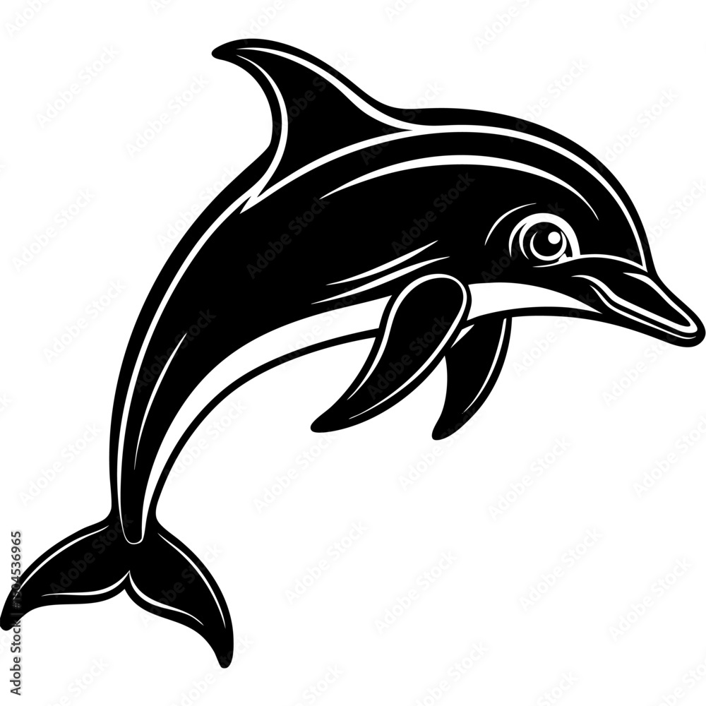 Naklejka premium dolphin isolated on white background