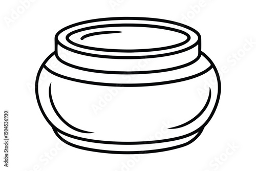 Simple line drawing of a round cream jar container
