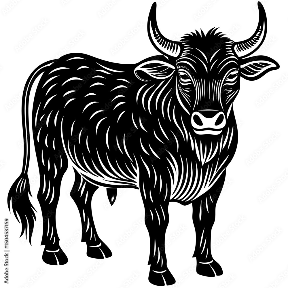 Fototapeta premium silhouette of a bull