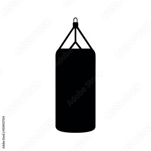 Heavy Bag Boxing Gear Black Vector Illustration