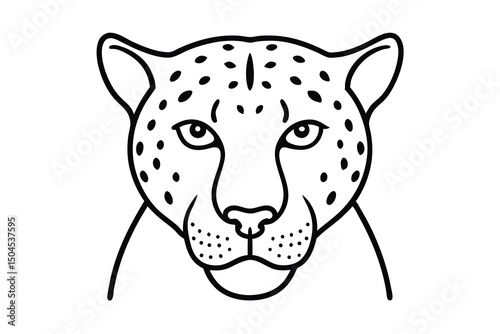 Cheetah head line art wild animal portrait graphic design
