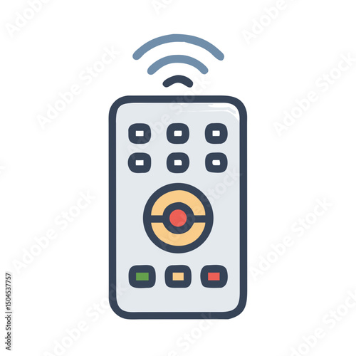 Remote Control Icon Representing Multimedia Navigation, Device Operation, and Entertainment Access