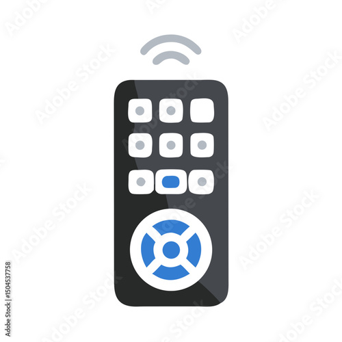 Remote Control Icon Representing Multimedia Navigation, Device Operation, and Entertainment Access