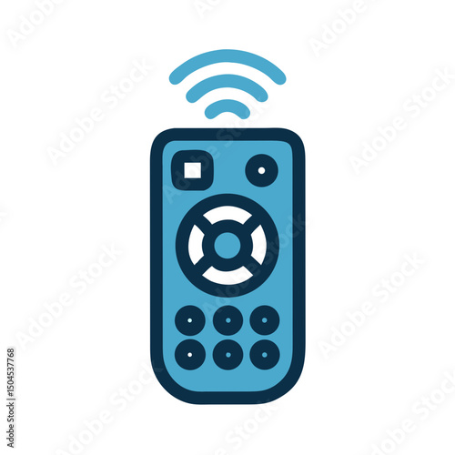 Remote Control Icon Representing Multimedia Navigation, Device Operation, and Entertainment Access