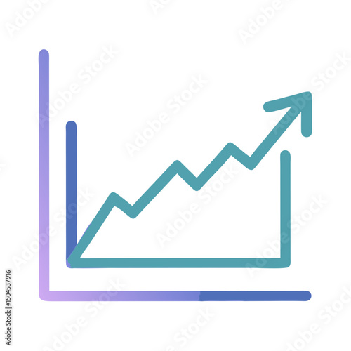 Rising Area Chart Icon Representing Data Growth, Business Analytics, and Performance Trends
