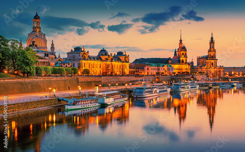 Dresden famous city. Germany city center,vcapital, second largest, city, Saxony., river, Elbe, seat, merchants, margrave, European, ag

 photo