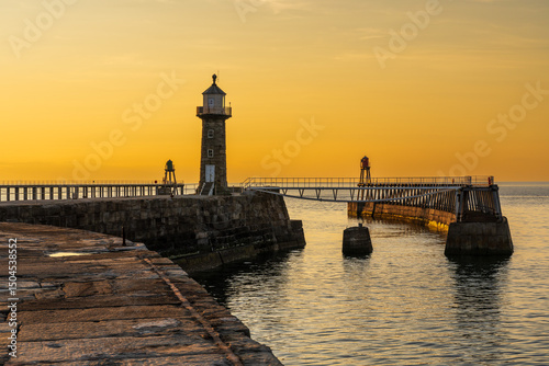Golden Hour at the East Pier and Whitby East Harbour Lighthouse