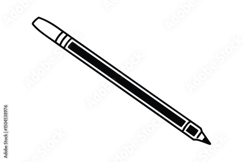 Black and white illustration of a crayon pencil