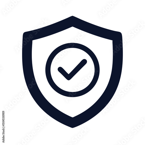 Shield with Checkmark Icon Representing Security, Protection, and Verified Safety