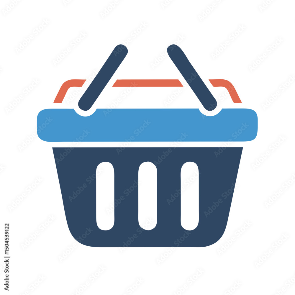 Shopping Basket Icon Representing Retail Purchase, Grocery Collection, and Consumer Goods Shopping Basket Icon Representing Retail Purchase, Grocery Collection, and Consumer Goods