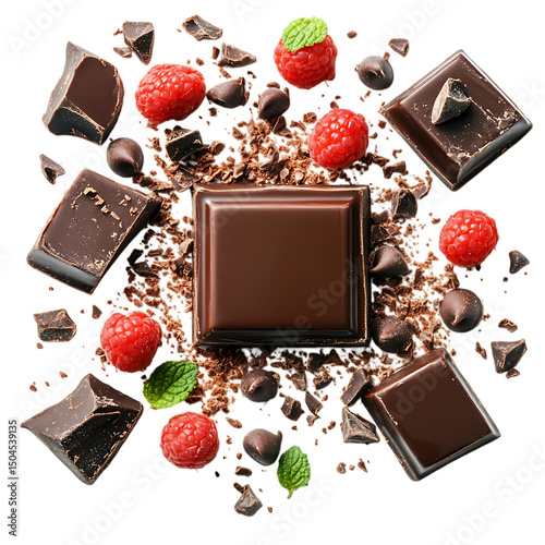 Square chocolate piece dessert food png