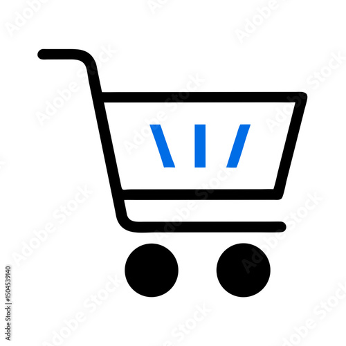 Shopping Cart Icon Representing Online Purchase, Retail Checkout, and Consumer Goods
