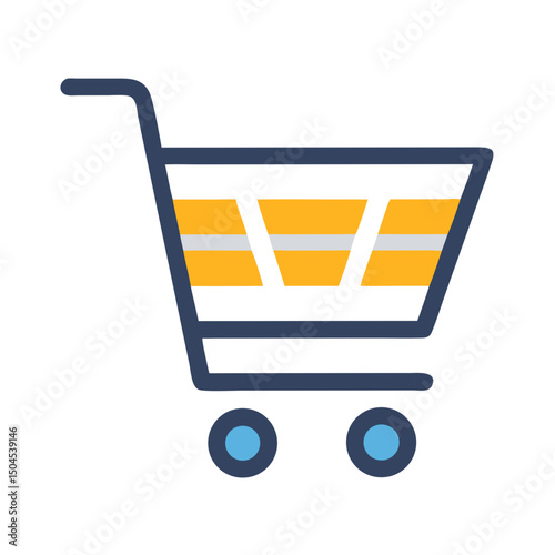 Shopping Cart Icon Representing Online Purchase, Retail Checkout, and Consumer Goods