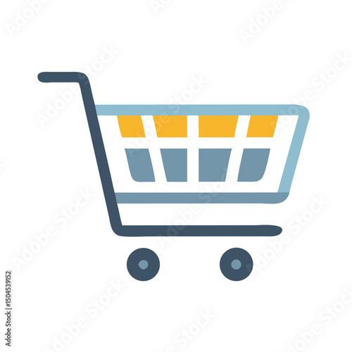 Shopping Cart Icon Representing Online Purchase, Retail Checkout, and Consumer Goods