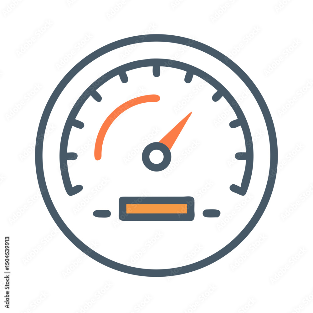 Speedometer Dashboard Icon Representing Performance and Speed Speedometer Dashboard Icon Representing Performance and Speed