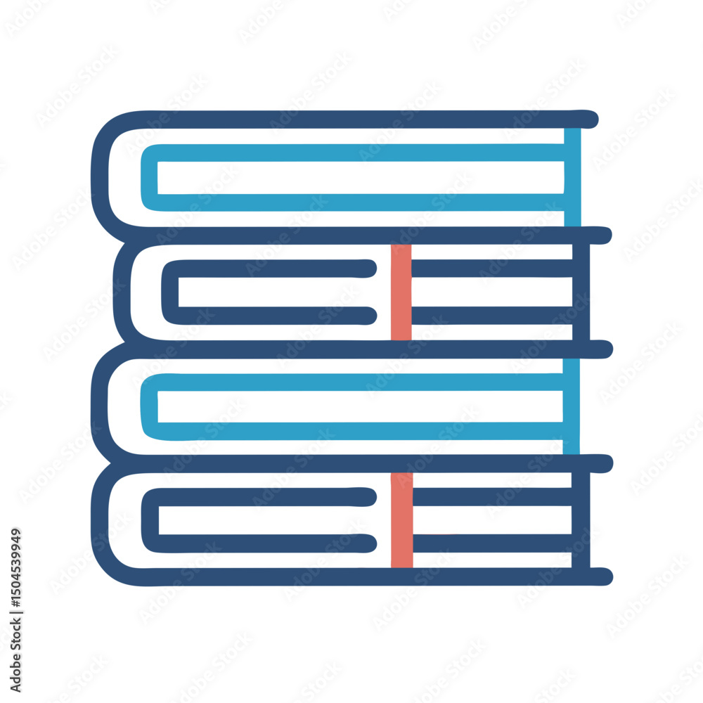 Stacked Books Icon Representing Study Resources and Education Stacked Books Icon Representing Study Resources and Education