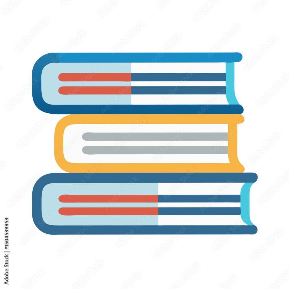 Stacked Books Icon Representing Study Resources and Education Stacked Books Icon Representing Study Resources and Education