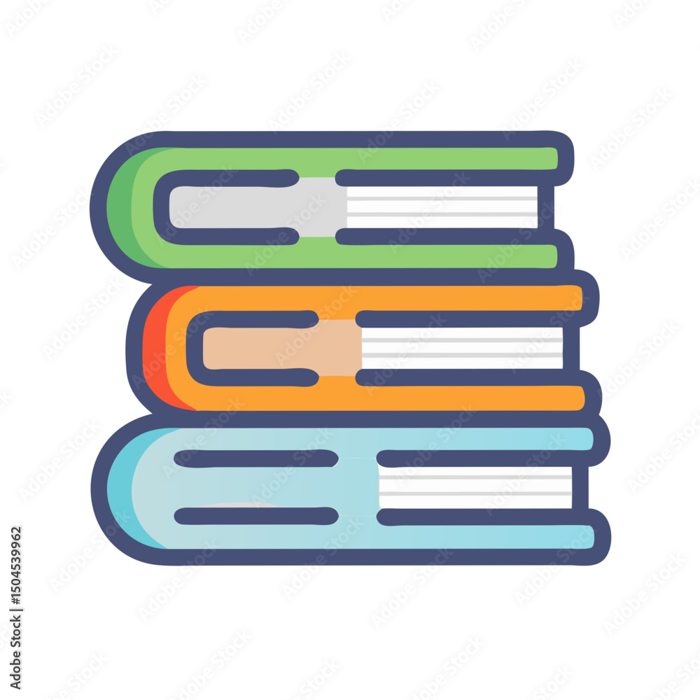 Stacked Books Icon Representing Study Resources and Education Stacked Books Icon Representing Study Resources and Education