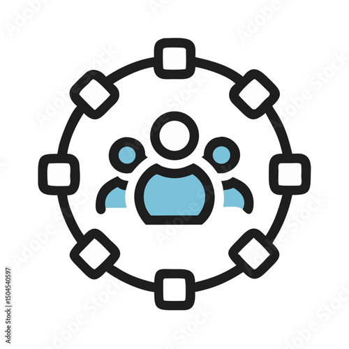 Team Collaboration Gear Icon Representing Cooperative Work and Productivity