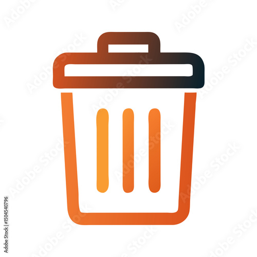 Trash Bin Icon Representing Waste Disposal and Deletion