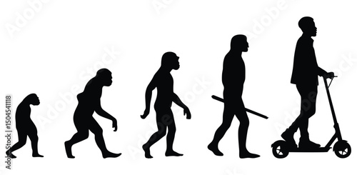 Evolution of the human from Darwin to the scooter