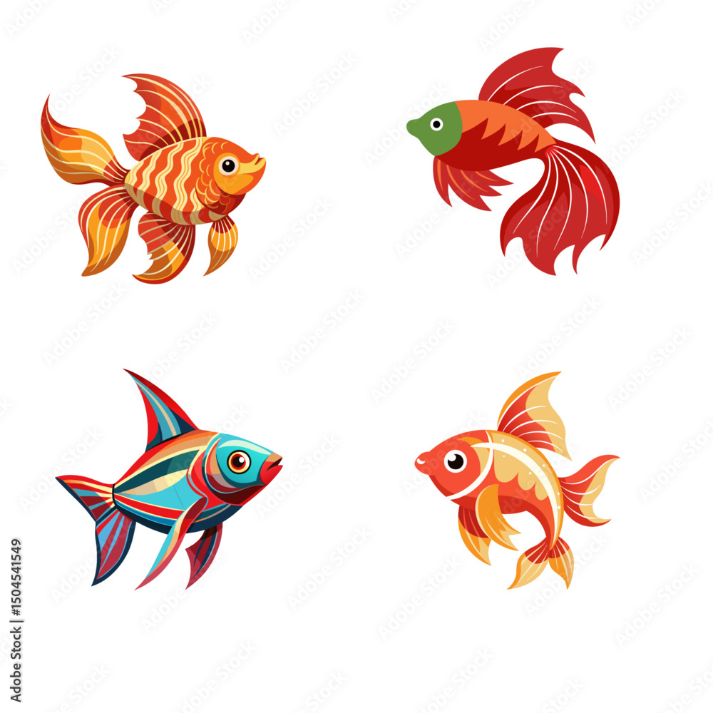 Fototapeta premium set of fish