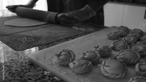 Traditional Dumpling (Pelmeni) Making Process photo