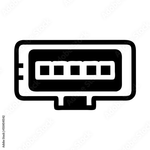 USB Hub Icon Representing Data Connection Port and Device Expansion